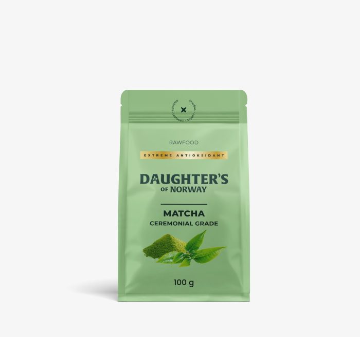 Daughter’s Of Norway Single Pack Matcha C 100gr Matcha Tea Package Design